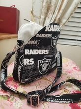 Load image into Gallery viewer, Raiders 2 Tone Crossbody, Raiders shoulder bag, Las Vegas Raiders bag, Raiders purse, Raiders messenger bag
