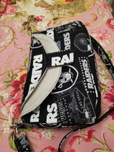 Load image into Gallery viewer, Raiders 2 Tone Crossbody, Raiders shoulder bag, Las Vegas Raiders bag, Raiders purse, Raiders messenger bag
