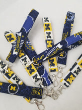 Load image into Gallery viewer, University of Michigan Key chain, Michigan Key Fob, Wolverine Key Chain, Michigan Wristlet
