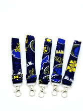 Load image into Gallery viewer, University of Michigan Key chain, Michigan Key Fob, Wolverine Key Chain, Michigan Wristlet
