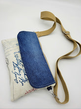 Load image into Gallery viewer, Jean Flap Crossbody Bag, Denim Front Flap Bag, Jean Denim Bag, Canvas Crossbody
