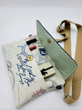 Load image into Gallery viewer, Jean Flap Crossbody Bag, Denim Front Flap Bag, Jean Denim Bag, Canvas Crossbody
