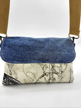 Load image into Gallery viewer, Jean Flap Crossbody Bag, Denim Front Flap Bag, Jean Denim Bag, Canvas Crossbody
