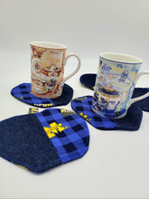 Load image into Gallery viewer, Coasters Set of 5 : University of Michigan Coasters, Wolverines Coasters, Go Blue Coasters, Michigan Coasters, University of Michigan Gift
