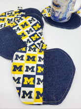 Load image into Gallery viewer, Coasters Set of 5 : University of Michigan Coasters, Wolverines Coasters, Go Blue Coasters, Michigan Coasters, University of Michigan Gift
