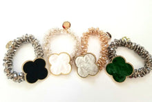 Load image into Gallery viewer, Sparkling Four Leaf Clover Hair Ties, Clover Hair Ties
