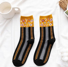 Load image into Gallery viewer, Retro Style Flower/Stripe Colorful Socks
