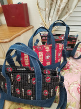 Load image into Gallery viewer, 49ers Denim bag, 49ers Jean Bag, 49ers Mini Tote Bag, 49ers Mini Crossbody, 49ers Denim Crossbody, 49ers bag
