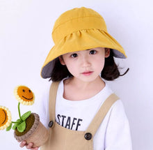 Load image into Gallery viewer, Kid&#39;s Sun Hat, UV Protection Hat, Reversible Cotton Hat, Bucket hat, Wide Brim Hat
