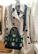 Load image into Gallery viewer, Oakland A&#39;s crossbody bag, A&#39;s Tote bag, Oakland A&#39;s, Denim bag, A&#39;s denim bag, Oakland A&#39;s bag
