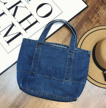 Load image into Gallery viewer, Denim Jean Tote Bag, Denim Tote Bag, Jean Tote Bag, Denim Medium-sized shoulder bag, J
