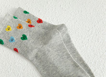 Load image into Gallery viewer, 3 Pairs-Smile Hearts Ankle Socks
