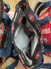 Load image into Gallery viewer, 49ers Denim bag, 49ers Jean Bag, 49ers Mini Tote Bag, 49ers Mini Crossbody, 49ers Denim Crossbody, 49ers bag
