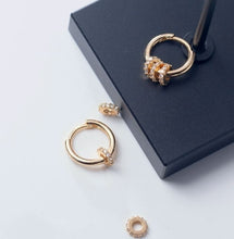 Load image into Gallery viewer, 18K Gold Plated Bead Earrings
