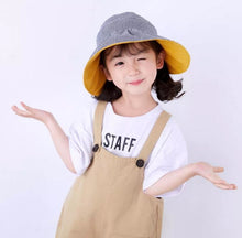 Load image into Gallery viewer, Kid&#39;s Sun Hat, UV Protection Hat, Reversible Cotton Hat, Bucket hat, Wide Brim Hat
