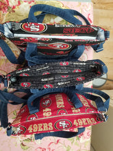 Load image into Gallery viewer, 49ers Denim bag, 49ers Jean Bag, 49ers Mini Tote Bag, 49ers Mini Crossbody, 49ers Denim Crossbody, 49ers bag
