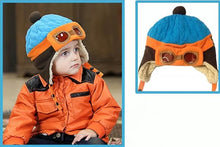 Load image into Gallery viewer, Aviator hat, Kids pilot hat, Aviator beanie, Kids winter hat
