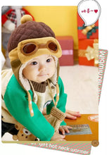 Load image into Gallery viewer, Aviator hat, Kids pilot hat, Aviator beanie, Kids winter hat
