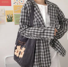 Load image into Gallery viewer, Corduroy Shoulder Bag, Corduroy School Bag, Cute Eco Bag
