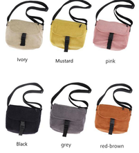 Load image into Gallery viewer, Front Flap Corduroy Crossbody Shoulder Bag
