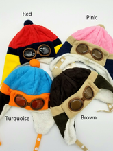 Load image into Gallery viewer, Aviator hat, Kids pilot hat, Aviator beanie, Kids winter hat
