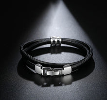 Load image into Gallery viewer, Leather Double Strapped Bracelet with Charm
