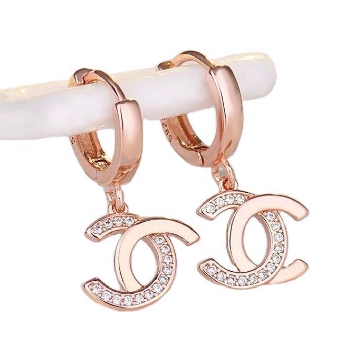 C Mini Dangling Earrings