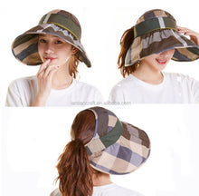 Load image into Gallery viewer, Women Plaid Sun Hat
