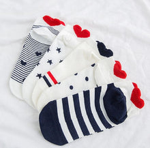 Load image into Gallery viewer, 5 Pairs-Heart Heel Point Ankle Socks
