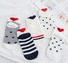 Load image into Gallery viewer, 5 Pairs-Heart Heel Point Ankle Socks
