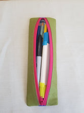 Load image into Gallery viewer, Zippered Pencil Case Planner Band, Journal Band, Pencil Case, Bookmark pencil case, Textbook band pencil case
