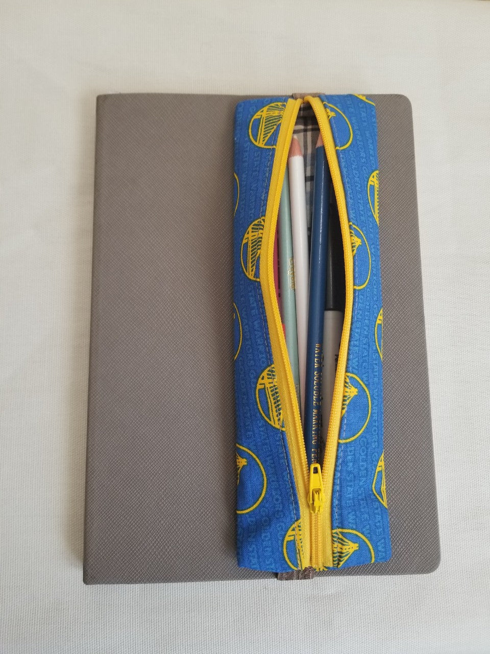 Pencil Case with band for Journal, Planner, Warriors pencil case, A's pencil case, Raiders pencil case