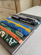 Load image into Gallery viewer, Pencil Case with band for Journal, Planner, Warriors pencil case, A&#39;s pencil case, Raiders pencil case
