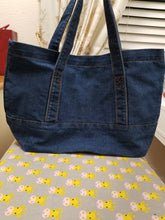 Load image into Gallery viewer, Denim Jean Tote Bag, Denim Tote Bag, Jean Tote Bag, Denim Medium-sized shoulder bag, J
