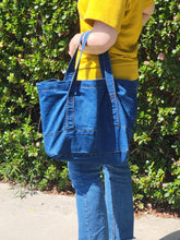 Load image into Gallery viewer, Denim Jean Tote Bag, Denim Tote Bag, Jean Tote Bag, Denim Medium-sized shoulder bag, J
