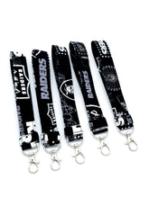 Load image into Gallery viewer, Wristlet, Key chains, Key fob, Warriors key chain, A&#39;s key chain, 49ers key chain, Raiders key chain
