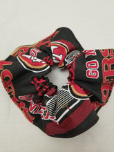 Load image into Gallery viewer, 49ers, Warriors, Oakland A&#39;s, Raiders, Hair Scrunchies, Hair Bun, Hair ties
