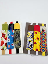 Load image into Gallery viewer, Bookmark pencil case, Bookmark pen holder, Bookmark band, Pencil case band, Fabric bookmark, Cotton bookmark
