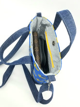 Load image into Gallery viewer, Warriors bag, Warriors Crossbody bag, Warriors, Denim crossbody bag
