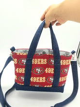 Load image into Gallery viewer, 49ers bag, 49ers Crossbody, 49ers tote, 49ers denim bag, Crossbody bag, Denim bag
