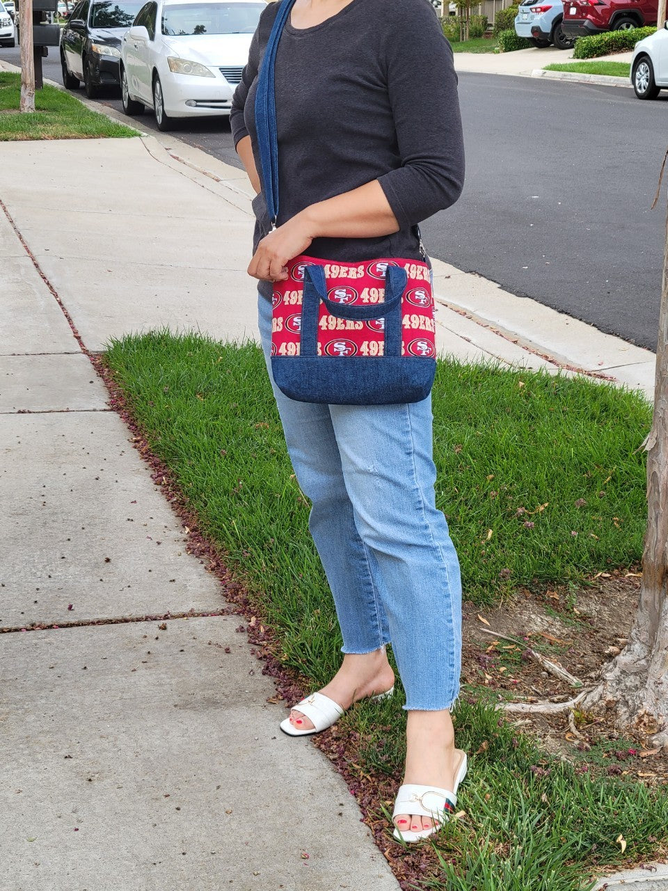 49ers bag, 49ers Crossbody, 49ers tote, 49ers denim bag, Crossbody bag, Denim bag