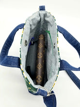 Load image into Gallery viewer, Oakland A&#39;s crossbody bag, A&#39;s Tote bag, Oakland A&#39;s, Denim bag, A&#39;s denim bag, Oakland A&#39;s bag
