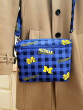 Load image into Gallery viewer, University of Michigan Crossbody Bag, Wolverines Crossbody bag, Michigan Messenger Bag
