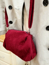 Load image into Gallery viewer, Corduroy dumpling bag, Dumpling crossbody, Corduroy crossbody, Korean style bag
