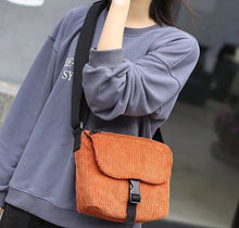 Load image into Gallery viewer, Front Flap Corduroy Crossbody Shoulder Bag
