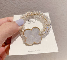 Load image into Gallery viewer, Sparkling Four Leaf Clover Hair Ties, Clover Hair Ties
