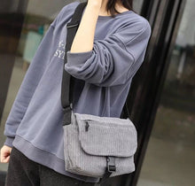 Load image into Gallery viewer, Front Flap Corduroy Crossbody Shoulder Bag
