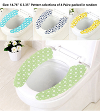 Load image into Gallery viewer, 4 Pairs (8)-Stick on Peel off Washable Toilet Seat Cover
