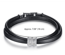 Load image into Gallery viewer, Leather Double Strapped Bracelet with Charm
