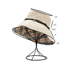 Load image into Gallery viewer, Plaid Bucket, Checked Pattern Hat, Bucket Sun Hat, Hat with Detachable String
